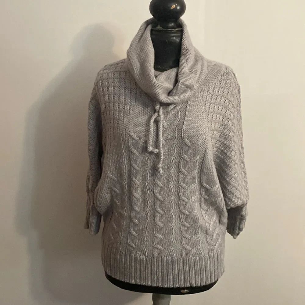 Ruby Moon Gray cowl neck sweater, size medium